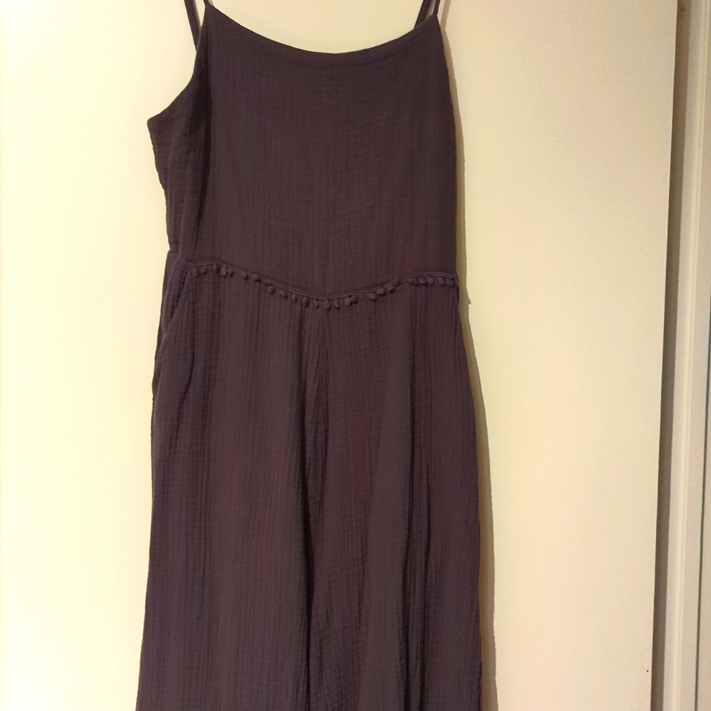 Periwinkle jumpsuit with side slit